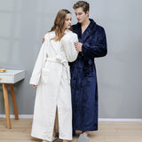 Super Soft Flannel Long Bathrobe for Couples - Contemporary Space-Themed Cozy Loungewear, Knit Fabric Polyester, Warm Plush Bath Pajama Robe, 300gsm