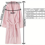 Super Soft Flannel Long Bathrobe for Couples - Contemporary Space-Themed Cozy Loungewear, Knit Fabric Polyester, Warm Plush Bath Pajama Robe, 300gsm