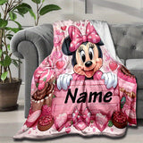 Personalized Mickey Mouse Custom Name Throw Blanket - Soft, Lightweight & Warm for Couch, Bed, Outdoor Use - Perfect Birthday Gift Mickey Mouse Blanket