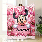 Personalized Mickey Mouse Custom Name Throw Blanket - Soft, Lightweight & Warm for Couch, Bed, Outdoor Use - Perfect Birthday Gift Mickey Mouse Blanket