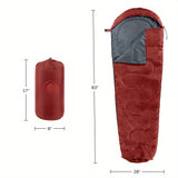 Outdoors Cold Weather Mummy Sleeping Bag Rated Red