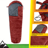 Outdoors Cold Weather Mummy Sleeping Bag Rated Red