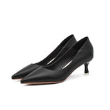 2025 238-1 single shoes women's 2025 new light mouth thin heel medium heel single shoes women's black work shoes small short heel women's shoes