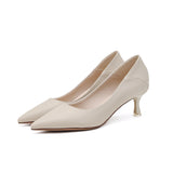 2025 238-1 single shoes women's 2025 new light mouth thin heel medium heel single shoes women's black work shoes small short heel women's shoes