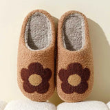 Slippers Beauty Flower Women Slippers Embroidery Fuzzy Cute Comfortable Soft Sole Winter Indoor Non Slip Warm Leisure Fashion Plush Shoes