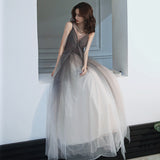 Evening dress 2025 spring new gray gradual change suspender annual meeting birthday party super fairy banquet dress dress girl