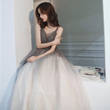 Evening dress 2025 spring new gray gradual change suspender annual meeting birthday party super fairy banquet dress dress girl