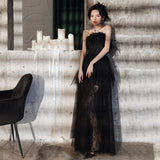 Black dress small evening dress 2025 new banquet temperament Hepburn style celebrity birthday can usually wear dresses