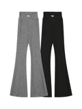 Women's Pants s QWEEK Korean Fashion Knitted Flare Women Y2K Vintage 90s Basic Flared leggings Harajuku Retro Casual Sweatpants 231123