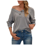NAMCOVERSE 2025  2025 trade hot autumn and winter new long-sleeved V-neck casual loose knitted sweater sweater women's clothing