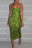 namcoverse Sling Leopard Print Slim Dress