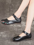 namcoverse Women Summer Ethnic Flower Spliced Leather Shoes XX1052