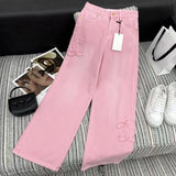 Women Jeans Brand Sprring New Arrival Loe Jeans Womens Fashion Pink High Waist Long Straight Leg Undefined Tender Pants Ropamujer Previous 84