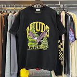 Top Craftsmanship Rhude Mens T Shirts summer Fashion designer tshirts Street Casual Short Sleeve Beach Style tees Cotton Printing Shirt 23SSS A124