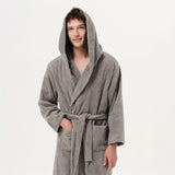 SIORO Men's Robes Big And Tall Terry Cloth Bathrobe Cotton Towel Hooded Full Length Housecoat Hot Tub Bath Spa Sleepwear M-2XL