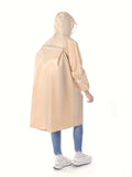 1pc Fashion Rain Windbreaker Solid Color Style Adult Rain Poncho Multifunctional Long Raincoat