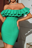 namcoverse Solid Color Chic Layered Ruffle Mini Dress