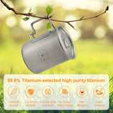 Ultimate Titanium Camping Mug Kit - Lightweight, Multi-functional with Spork & Lid, Easy Carry Bag