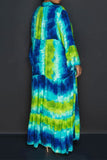 namcoverse Tie Dye Laid Back Tiered Maxi Dress