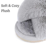 Slippers Comwarm Fashion Furry House Slippers Women Fluffy Fur Flip Flops Bedroom Fuzzy Flats Slippers Thick Sole Cross Band Indoor Shoes