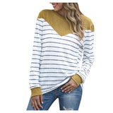 NAMCOVERSE New  ebay popular knitted sweater 2025 striped splicing long-sleeved versatile sweater large size plush women's clothing