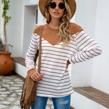NAMCOVERSE New  ebay popular knitted sweater 2025 striped splicing long-sleeved versatile sweater large size plush women's clothing