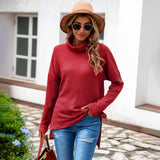 NAMCOVERSE 2025  2025 trade hot sale new long-sleeved turtleneck casual loose irregular knitted sweater women
