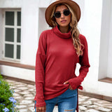 NAMCOVERSE 2025  2025 trade hot sale new long-sleeved turtleneck casual loose irregular knitted sweater women