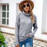 NAMCOVERSE 2025  2025 trade hot sale new long-sleeved turtleneck casual loose irregular knitted sweater women