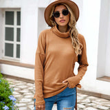 NAMCOVERSE 2025  2025 trade hot sale new long-sleeved turtleneck casual loose irregular knitted sweater women
