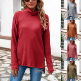 NAMCOVERSE 2025  2025 trade hot sale new long-sleeved turtleneck casual loose irregular knitted sweater women