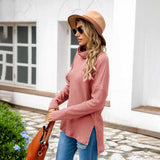 NAMCOVERSE 2025  2025 trade hot sale new long-sleeved turtleneck casual loose irregular knitted sweater women