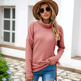 NAMCOVERSE 2025  2025 trade hot sale new long-sleeved turtleneck casual loose irregular knitted sweater women