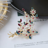 2025 Japan and Korea  new brooch colored zircon oil drop corsage women's fashion pin temperament coat cardigan button pin