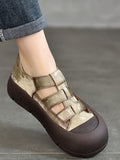 namcoverse Women Casual Summer Genuine Leather Platform Shoes AA1019