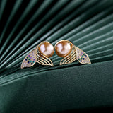 2025  new Dongdaemun earrings mermaid stud earrings micro-inlaid zircon s925 silver needle pearl temperament earrings women