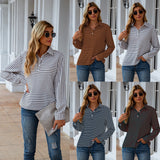NAMCOVERSE 2025 new products ebay  wish hot sale large size striped women's shirt button long sleeve fashion personality women