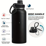 1pc 32oz Stainless Steel Insulated Water Bottle - Double Wall Vacuum, Leakproof Spout Lid, Perfect for Sports, Outdoor Activities, Holiday Gifts, and Everyday Use