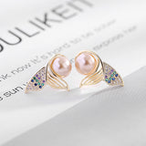 2025  new Dongdaemun earrings mermaid stud earrings micro-inlaid zircon s925 silver needle pearl temperament earrings women