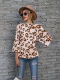NAMCOVERSE New  wish 2025 2025 trade hot sale leopard print print round neck nine-point horn sleeve T-shirt real spot
