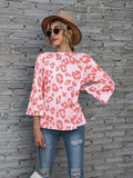 NAMCOVERSE New  wish 2025 2025 trade hot sale leopard print print round neck nine-point horn sleeve T-shirt real spot