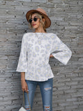 NAMCOVERSE New  wish 2025 2025 trade hot sale leopard print print round neck nine-point horn sleeve T-shirt real spot
