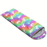 Rainbow Unicorn Dream Sleeping Bag - Girls' Ultralight Backpacking Sleeping Bag for Camping, Hiking, Indoor Activities - Compact, Water-Resistant, and Soft for Cozy Nights Under the Stars