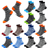 12 Pairs of Boys Premium Mid-Crew Sport Socks - Ultra-Comfy, Sweat-Absorbing, Breathable, and Quick-Drying for Basketball, Running, and Outdoor Activities - Polyester Knit Fabric, Striped Pattern, Suitable for All Seasons