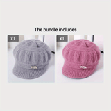 Thickened Coldproof Beanie - Soft Knitted Fleece, Stylish Brimmed Design, Extra Warm and Breathable - Perfect for Womens Winter Outdoor Activities