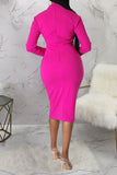 namcoverse Solid Color Elegant  Midi Dress