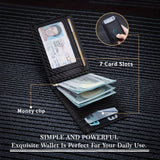 Ultra-Slim RFID Wallet for Men - Durable Scratch-Resistant Surface, Matte Finish Credit Card Holder & Money Clip, Effortless Removal of Money and Cards, Stylish Minimalist Design for Easy Carrying