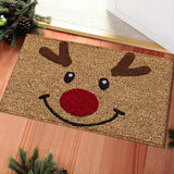 1pc 1350gsm Ultrafine Fiber Rustic Reindeer Rug, Non-Slip, Washable, Rectangular, 0.7cm Thick, Knitted, TPR Backing, Polyester Fiber, Machine Washable, Indoor/Outdoor Use, Perfect for Bedroom, Bathroom, Kitchen, Hallway, Festive Christmas Decor, Gift Idea