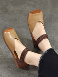 namcoverse Women Summer Leather Colorblock Flat Shoes QW1039