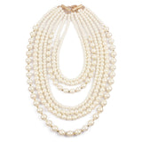 Women's Faux Pearl Beaded Necklace Multilayer Sweater Chain Jewelry